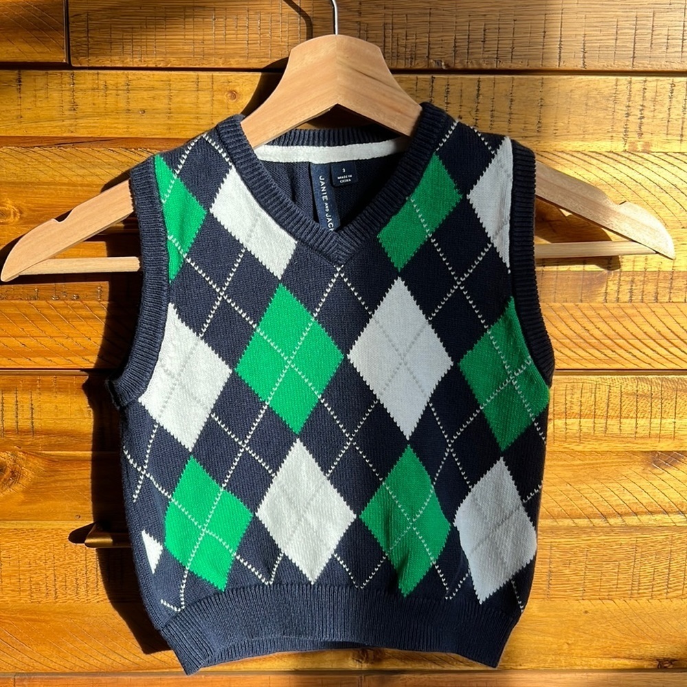 Janie & Jack Boys Argyle Vest